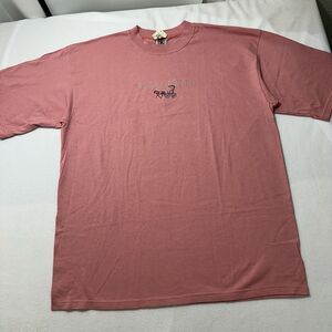 Vintage Cracker Barrel Williamsburg Virginia Men's XXL Pink Embroidered T Shirt